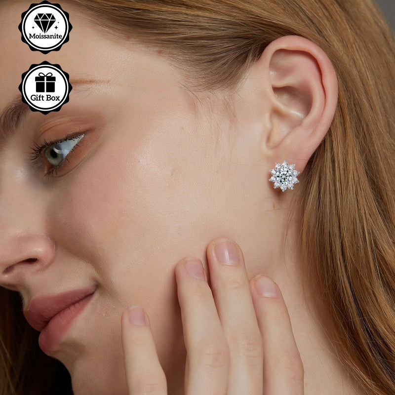 1 pair 1 carat Moissanite earrings, 925 sterling Silvery earrings needles, minimalist jewelry for women, earrings for women, Women's jewelry, suitable for birthday gifts, Valentine's Day gifts, with GRA certificate jewelry, Best for Christmas