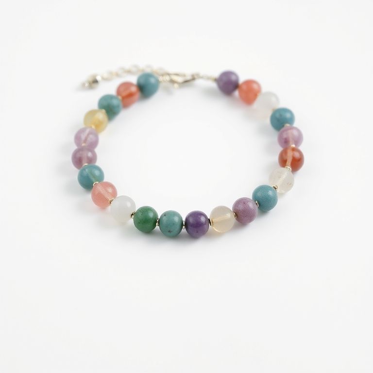 Elegant Gemstone Bracelet - Natural Stone Beads with Silver Clasp