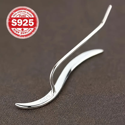 1 Pair S925 Silver Wave Line Ear Hooks - Minimalist Sporty Design, Perfect for Daily Wear & Fitness, Ideal Gift for Women, Fitness Accessories | Sporty Earrings | S925 Silver, Earrings for