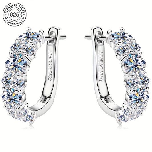 925 Sterling Silver Droplet Shaped Moissanite Earrings, Women'S Charm Jewelry, High-quality Designer Style, Elegant And Sexy, Sparkling Party Eye-catching Style, Mother'S Day, Comes With An Exquisite Gift Box.