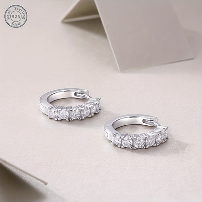 5 Round Moissanite Earrings In 925 Sterling Silver Set With 5 Moissanite For An Anniversary, Birthday, Halloween Or Christmas Holiday Gift For Your Girlfriend, Wife, Friends Or Yourself