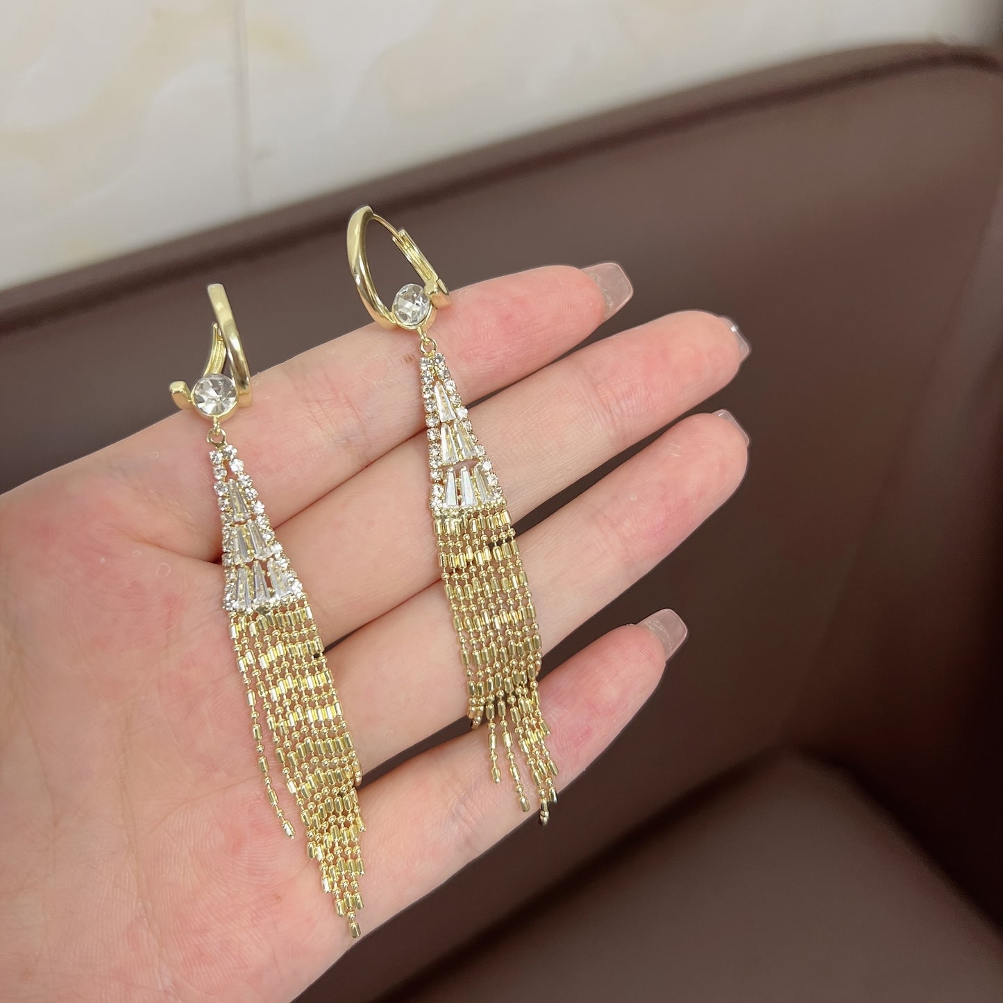 [Luxurious | Exquisite] Exquisite Long Tassel Women's Earrings Set | Luxurious with Sparkling Synthetic Zirconia | Perfect for Daily Wear, Party Accessories, And Casual Date Decorations