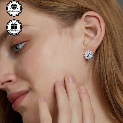 1 pair 1 carat Moissanite earrings, 925 sterling Silvery earrings needles, minimalist jewelry for women, earrings for women, Women's jewelry, suitable for birthday gifts, Valentine's Day gifts, with GRA certificate jewelry, Best for Christmas