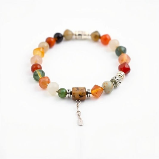 Elegant Gemstone Bracelet - Natural Stone Beads with Sterling Silver Clasp