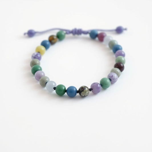 Elegant Gemstone Bracelet - Natural Stone Beads with Sterling Silver Clasp