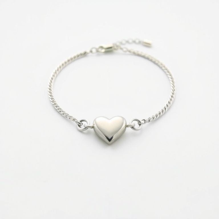 Heart Bracelet - Elegant Silver Heart Chain Bracelet for Women