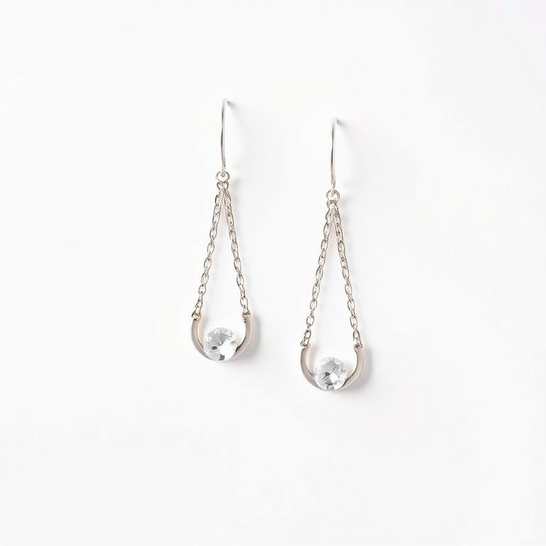 Elegant Pendant Earrings with Delicate Chain