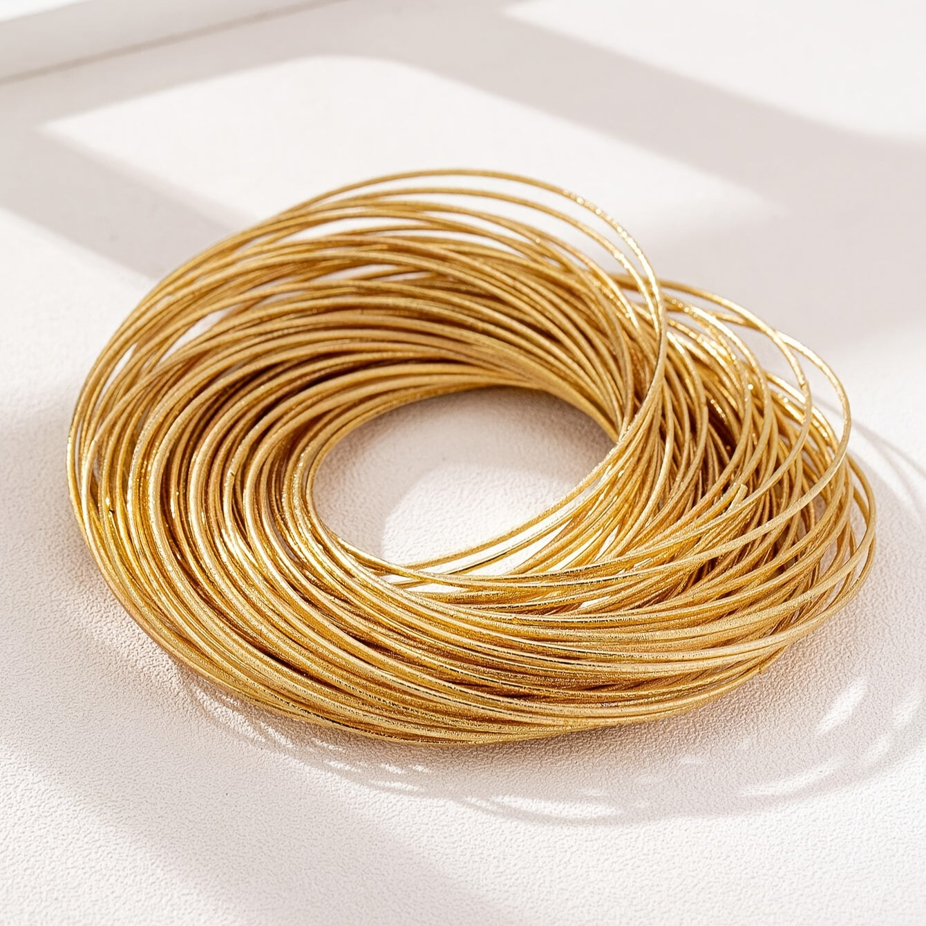 14K Golden Plated Punk-Inspired Layered Bracelet - Edgy Metallic Woven Design for Women, Ideal for Nightlife, Parties & Gifts, Party Bracelet|Vintageinspired Accessory|Durable Bracelet